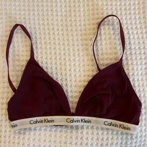 Calvin Klein Maroon Bralette | Small